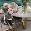 Grey marble coffee table Flores golden legs