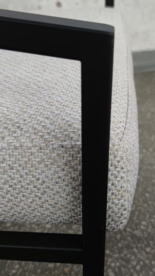 Loft style armchair with ottoman white black