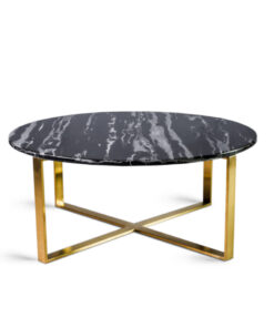 Flores coffee table with black marble tabletop