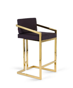 Havelock low bar stool black gold legs