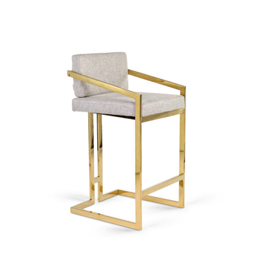 Havelock low bar stool grey gold