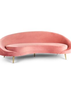 Sofa w kształcie nerki Kei różowy welur