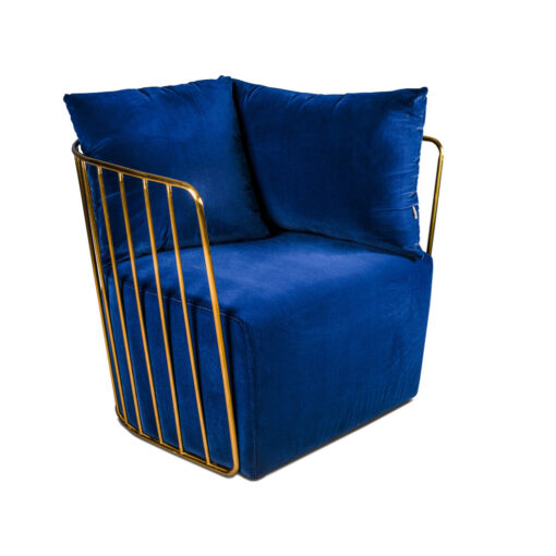 Lao armchair blue velvet gold