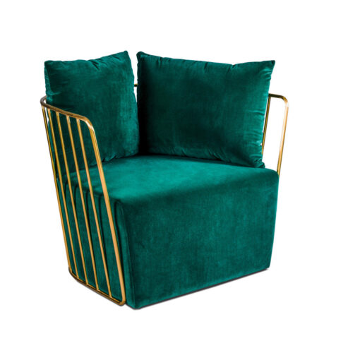 Lao armchair green velvet gold