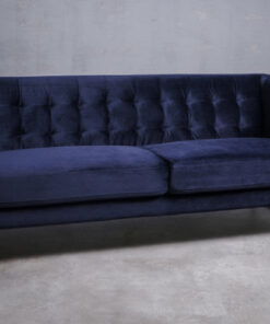 Mano 3S sofa blue velvet and black legs