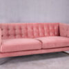 Meno 3S sofa pink velvet gold legs