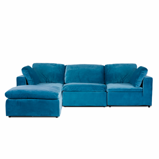 Americana modular sofa blue velvet