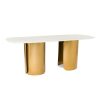 Mulah white marble dining table gold legs 3