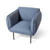 Lava modern arm chair blue with black legs
